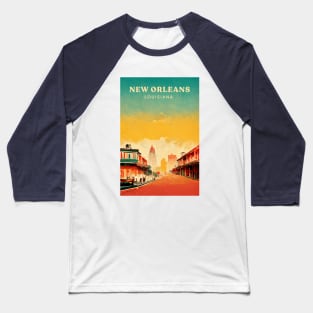 New Orleans Retro Travel Baseball T-Shirt